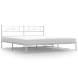 Cumpara ieftin Cadru de pat metalic cu tablie, alb, 183x213 cm