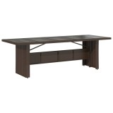 Cumpara ieftin Masa de gradina cu blat din sticla maro 240x90x75 cm poliratan