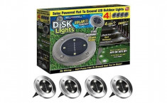 Set 4 lampi solare Metal Disk Lights foto