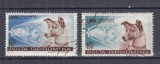 ROMANIA 1957 LP 447 CATELUSA LAIKA PRIMUL CALATOR IN COSMOS SERIE STAMPILATA