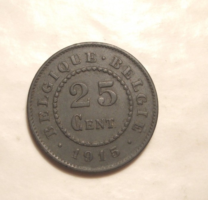 BELGIA 25 CENTIMES 1915 MAI RARA