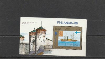 Expo filatelica ,Finlandia 88,castel,corabie ,Cuba. foto