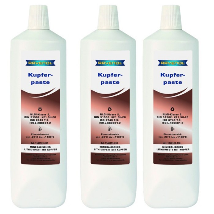 Pachet 3 x pasta Ravenol Kupferpaste pe baza de litiu 90 grame