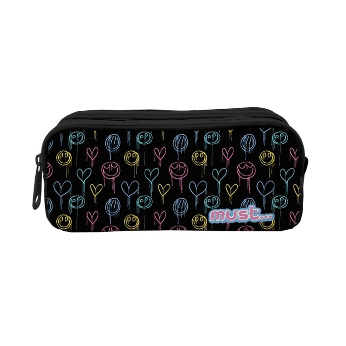 Penar ,Must, 2 compartimente, 21x6x9cm, design inimi