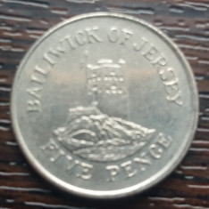 (M1014) MONEDA JERSEY - 5 PENCE 1990 foto