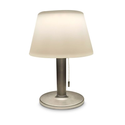 Veioza solara LED Hoff, 0.6W, lumina calda, dimabila, argintiu + alb, moderna foto