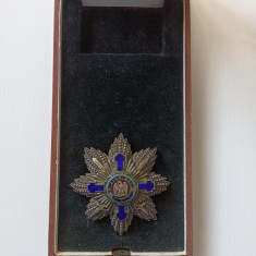 Ordinul Steaua Romaniei cu SPADE placa Mare Cruce model KRETLY la cutie.Rarisima