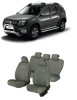 Set huse scaune compatibile Dacia Duster 2010-2017 Piele + Textil (Compatibile cu sistem AIRBAG)