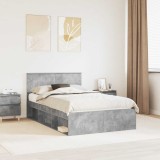 Cumpara ieftin Cadru de pat Gri Beton 120 x 190 cm Lemn de pin masiv