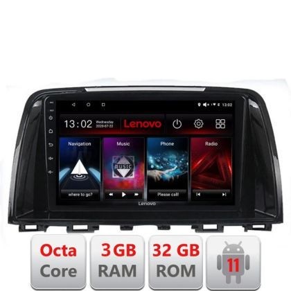 Navigatie Mazda 6 2013-2017 D-223 Octa Core cu Android Radio Bluetooth Internet GPS WIFI DSP 3+32 GB 4G KIT-223 LENOVO LITE CarStore Technology