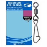 Agrafa cu Vartej GARBOLINO American Snap Rolling Swivel, Nr.12, 10buc/pac