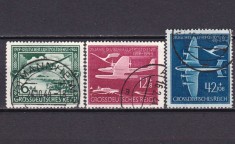 ✅ (S42) Germania Reich 1944 &quot;1919-1944 25 de ani Serviciul de Posta Aeriana&quot; serie completa Michel 866/868, stampilata
