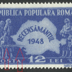 EROARE 1948 RECENSAMANTUL / SERIE CU Tușare -- MNH
