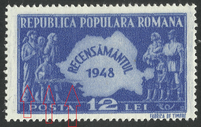 EROARE 1948 RECENSAMANTUL / SERIE CU Tușare -- MNH