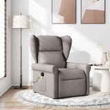 vidaXL Fotoliu de masaj rabatabil, gri taupe, material textil