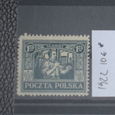 TS23 - Timbre serie Polonia - 1922 * nestampilat val 1.25