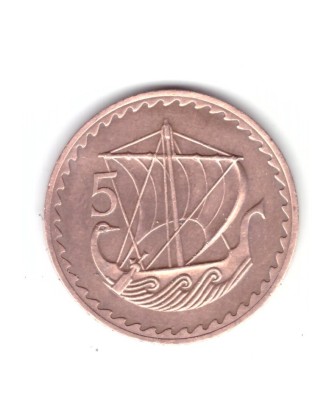 Moneda Cipru 5 mils 1978, stare foarte buna, curata foto