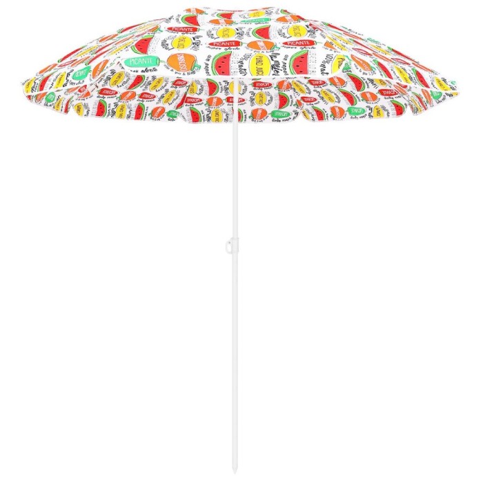 Umbrela plaja 180 cm cu imprimeu fructe, structura otel, reglabila pe inaltime si inclinare, multicolor Household NewTrend