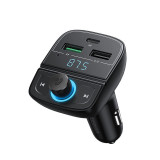 Transmițător FM Bluetooth 5.0 &icirc;ncărcător auto MP3 3x USB TF micro SD 48 A Ugreen