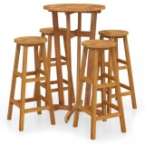Cumpara ieftin Set bar de gradina, 5 piese, lemn masiv de acacia