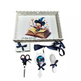 Cumpara ieftin Tavita pentru Mot cu 6 Piese - Mickey Magicianul - TPM70 Alb cu Bleumarin