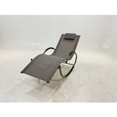 Sezlong, balansoar gradina textilena maro fier 155 x 65 x 85 cm