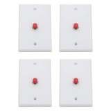 Set de 4 panouri cu un port pentru fibra optica cu adaptor ST SMF/MMF 10Gtek, plastic, alb/rosu