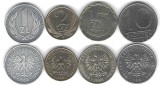 POLONIA LOT / SET Nr 2 : 4 buc , 1+ 2 + 5 + 10 Zloti / Zlotych 1988