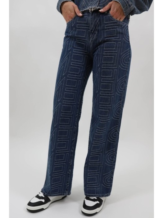 BLUGI DENIM REGULAR FIT CU TALIE MEDIE SI BUZUNARE APLICATE MARQUISE S Denim