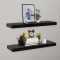 vidaXL Rafturi de perete suspendate, 2 buc., negru, 80x20x3,8 cm 288202