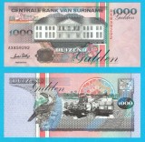 Surinam (pick 141) 1000 Gulden 1995 UNC; Emisiunea "Clădirea Băncii Centrale"