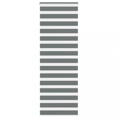 vidaXL Jaluzea tip zebra gri &amp;icirc;nchis lățime țesătură 70,9 cm poliester foto