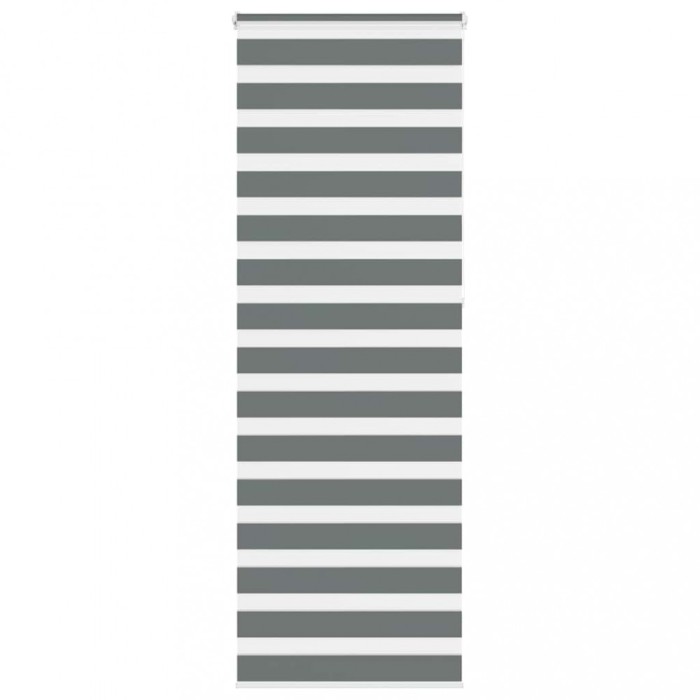 vidaXL Jaluzea tip zebra gri &icirc;nchis lățime țesătură 70,9 cm poliester