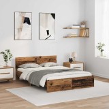 Cumpara ieftin Cadru de pat cu headboard Lemn Vechi 140 x 200 cm Lemn compozit