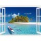 Sticker decorativ, Fereastra 3D, Ocean, 85 cm, 561STK