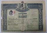 LICEUL DE FETE , SLATINA - OLT , DIPLOMA DE BACALAUREAT , desenata de A. BORDENACHE , 1938