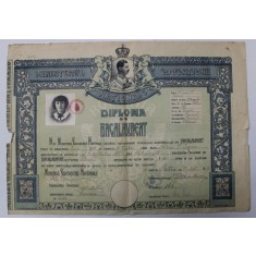 LICEUL DE FETE , SLATINA - OLT , DIPLOMA DE BACALAUREAT , desenata de A. BORDENACHE , 1938