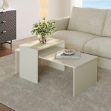 Set 2 masute de cafea Sotapim, bej nisip, design modern