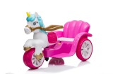 Cumpara ieftin Tricicleta pentru copii, trasura regala pentru printese, Kinderauto Fairy tales 35W 6V, culoare Roz