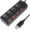 HUB extern LOGILINK, porturi USB: USB 2.0 x 4, conectare prin USB 2.0, alimentare retea 220 V, cablu 0.5 m, negru, &quot;UA0128&quot; (timbru verde 0.8 lei)