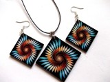 Set bijuterii lemn cu mandala 40874