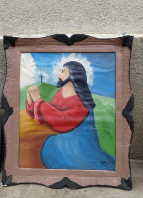 Pictură Isus ulei pe p&amp;acirc;nză foto