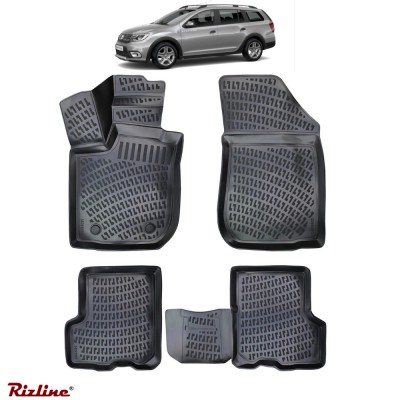 Covorase auto tip tavita Rizline 3D &amp;ndash; Dacia Logan 2 MCV Stepway (2013&amp;ndash;2024) &amp;ndash; Set fata + spate foto