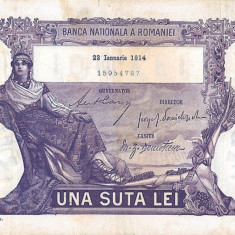 REPRODUCERE bancnota 100 lei 23 ianuarie1914 Romania