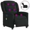 VidaXL Fotoliu electric de masaj rabatabil, negru, textil