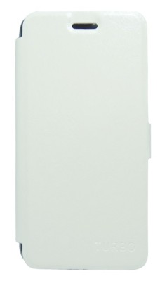 Husa tip carte cu stand alba (cu decupaj casca) pentru Vodafone Smart 4 Turbo 889/890N foto