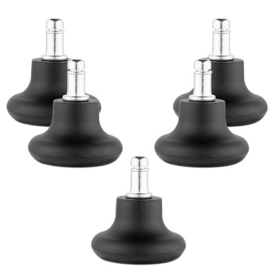 Set 5 Picioare pentru scaun de birou tija 10 mm, Kwmobile, Negru, Nylon, 56091.01 foto