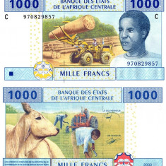 STATELE CENTRAL AFRICANE (CIAD) 1.000 francs 2002 UNC!!!