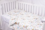 Lenjerie patut 120x60 cm, 3 piese bumbac 100% model iepurasi galbeni