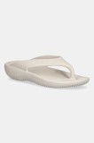 Crocs șlapi Mellow Recovery Flip culoarea bej, cu toc plat, 211100